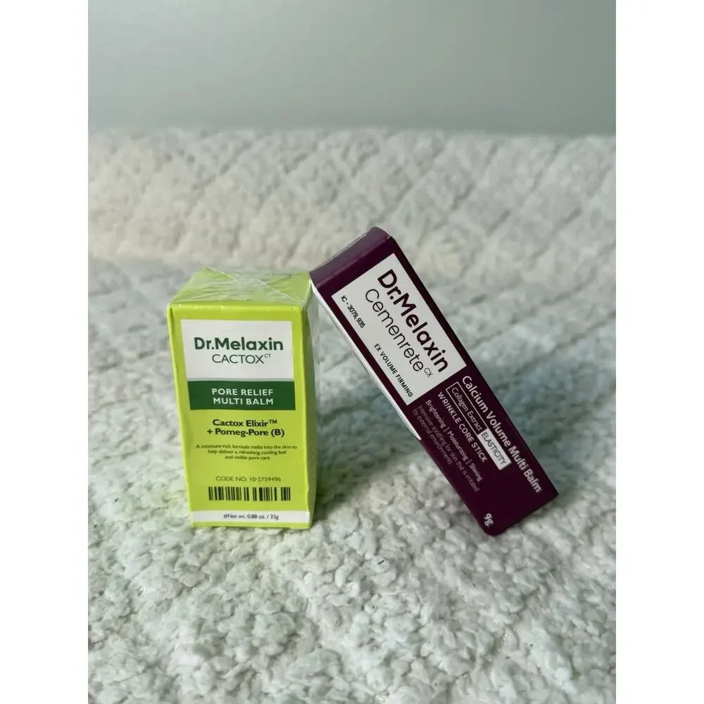 Dr. Melaxin Pore Relief Mult Balm 25g + Calcium Volume Mult Balm 9g Collagen.